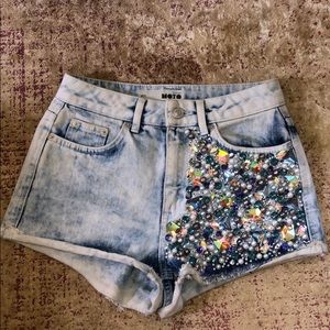 High rise Denim top shop shorts